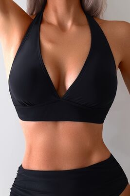 Angelsin - Angelsin Arkadan Bağlamalı Bikini Üstü (Çıkartılabilir Kaplı) Siyah