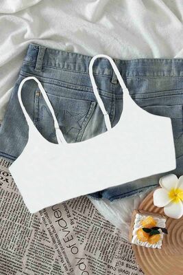 Angelsin - Angelsin Ayarlanabilir Askılı Şık Tasarım Bikini Üstü Beyaz Angelsin - Angelsin Ayarlanabilir Askılı Şık Tasarım Bikini Üstü Beyaz
