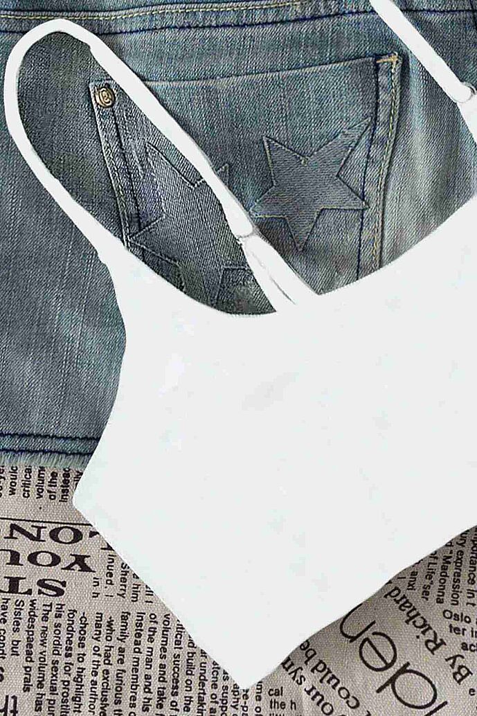 Angelsin Ayarlanabilir Askılı Şık Tasarım Bikini Üstü Beyaz - 3