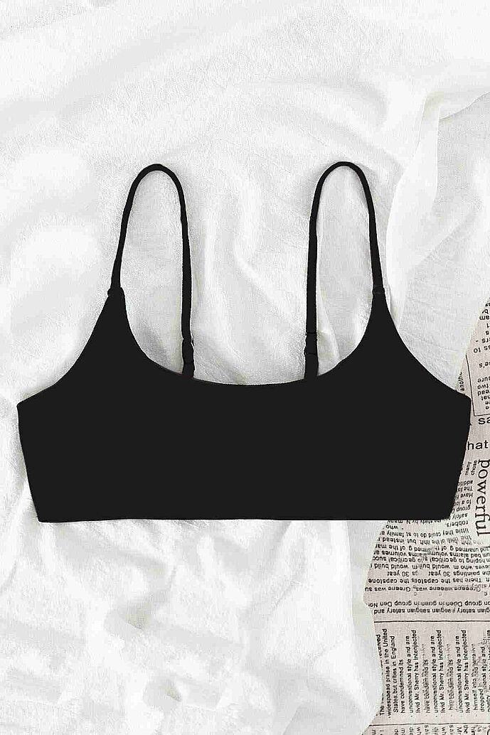 Angelsin Ayarlanabilir Askılı Şık Tasarım Bikini Üstü Siyah - 3