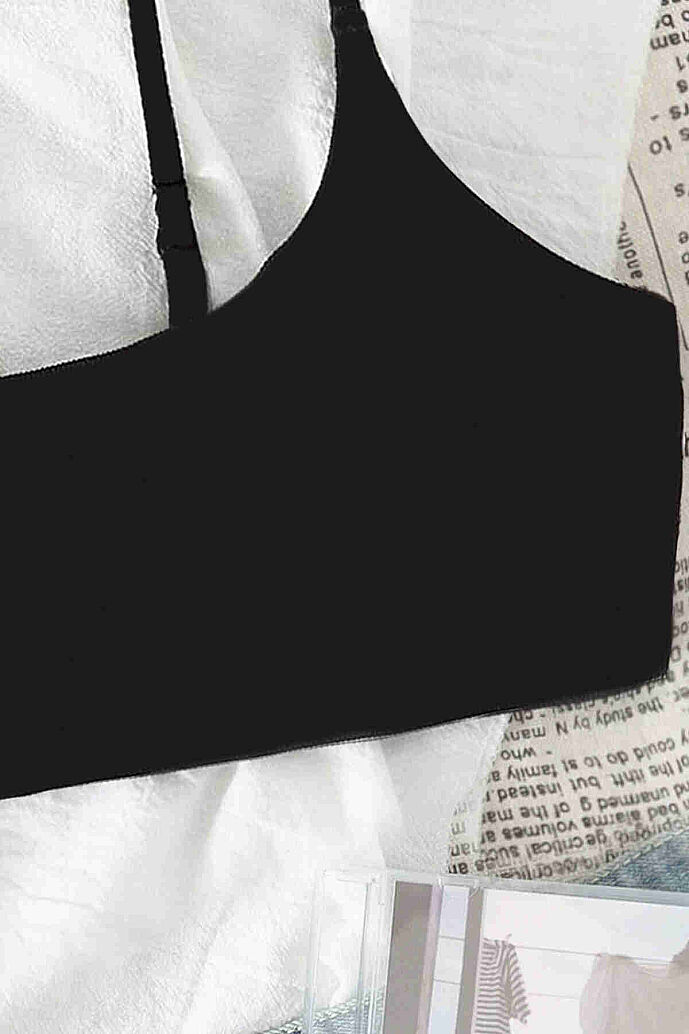Angelsin Ayarlanabilir Askılı Şık Tasarım Bikini Üstü Siyah - 4