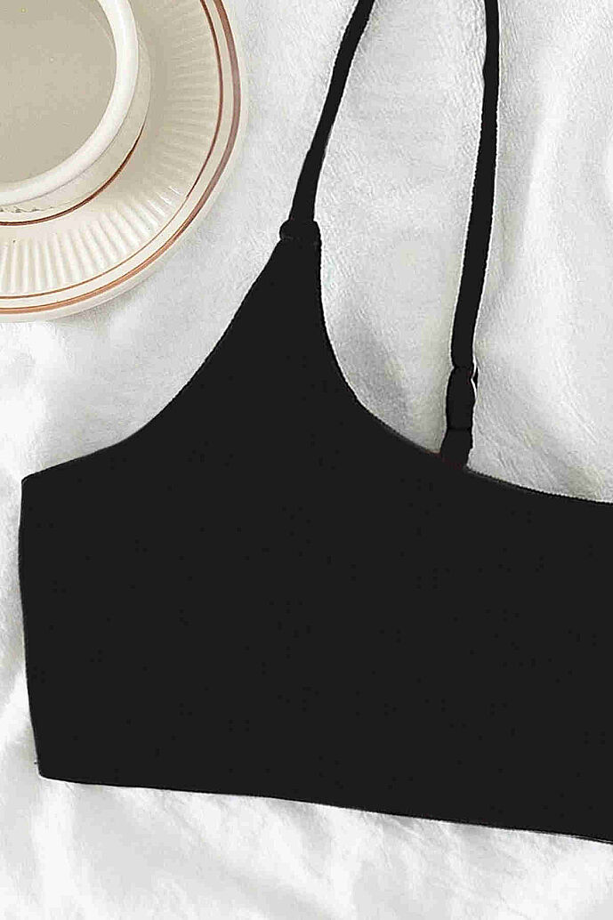 Angelsin Ayarlanabilir Askılı Şık Tasarım Bikini Üstü Siyah - 5