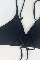 Angelsin Bağlamalı Şık Bikini Üstü Siyah - Thumbnail