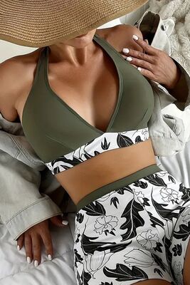 Angelsin - Angelsin Baskılı Bikini Üstü (Çıkartılabilir Kaplı) Çok Renkli