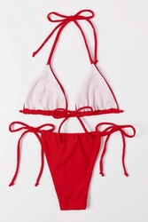 Angelsin Brezilya Model Bağlamalı Bikini Altı Kırmızı - Thumbnail