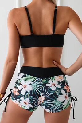 Angelsin - Angelsin Büzgü Ayarlı Bikini Üstü Siyah (1)