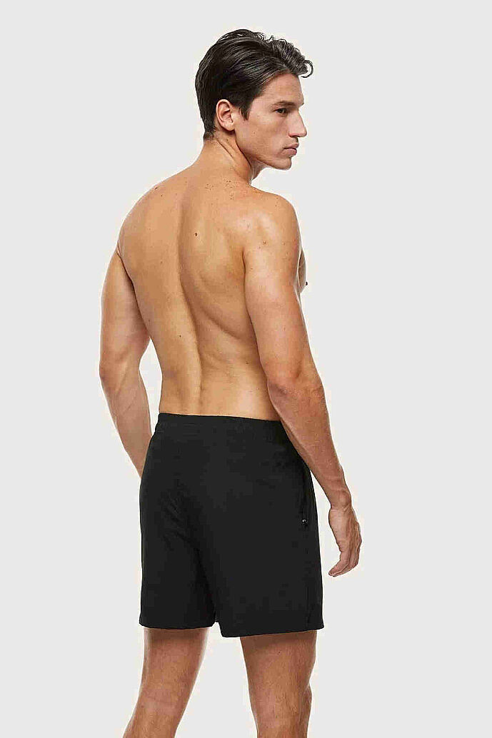 Angelsin Erkek Basic Standart Boy Mayo Fermuarlı Cepli Deniz Şortu Siyah - 3