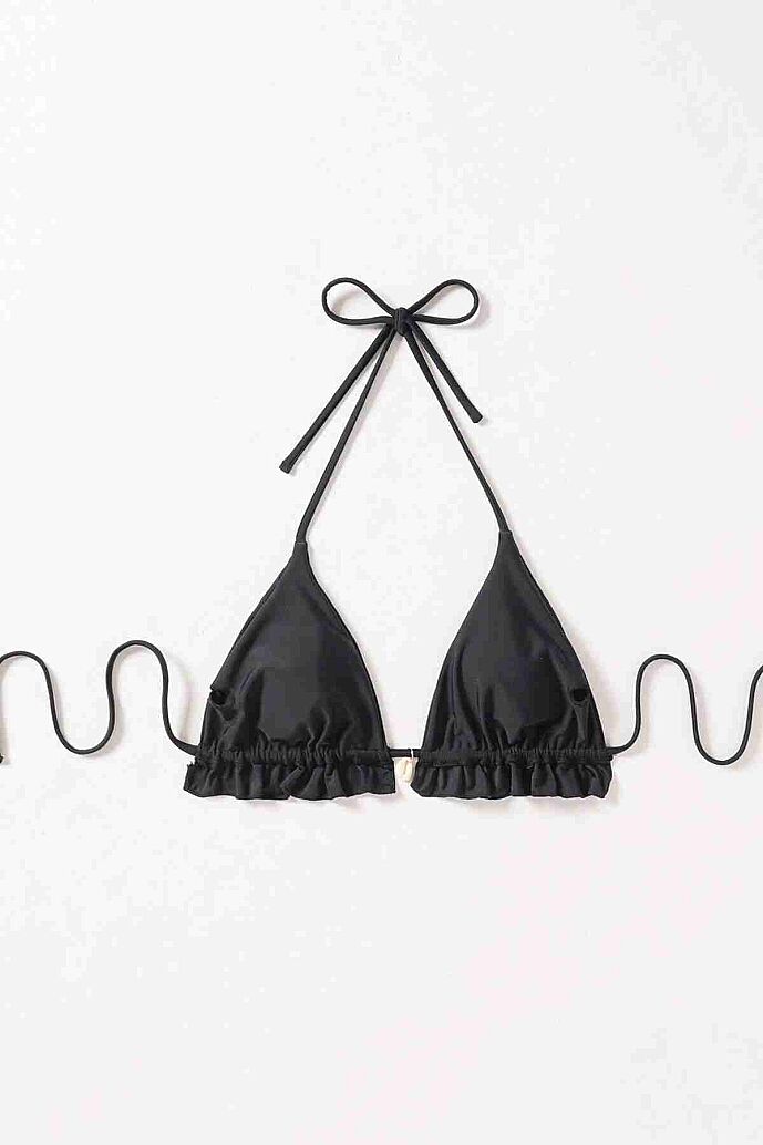 Angelsin Gögüs Aksesuar Detaylı Bikini Üstü (Çıkartılabilir Kaplı) Siyah - 4