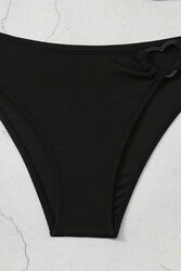 Angelsin Kalp Aksusuarlı Bikini Takım (Çıkartılabilir Kaplı) Siyah - Thumbnail