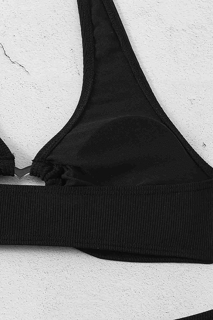 Angelsin Kalp Aksusuarlı Bikini Takım (Çıkartılabilir Kaplı) Siyah - 6