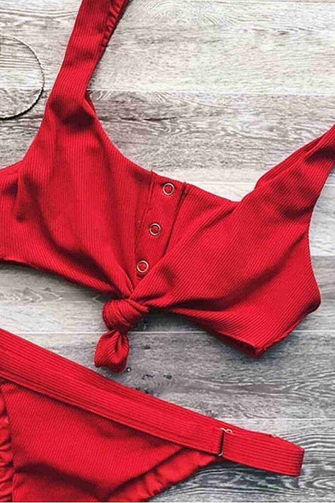 Angelsin Kırmızı Bikini Altı Kırmızı - 4