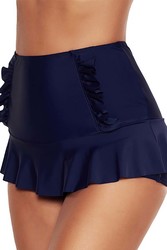 Angelsin Etek Görünümlü Lacivert Deniz Şortu - Thumbnail