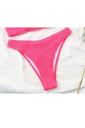 Angelsin Özel Fitilli Kumaş Bikini Altı Pembe - Thumbnail