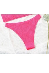 Angelsin Özel Fitilli Kumaş Bikini Altı Pembe - Thumbnail