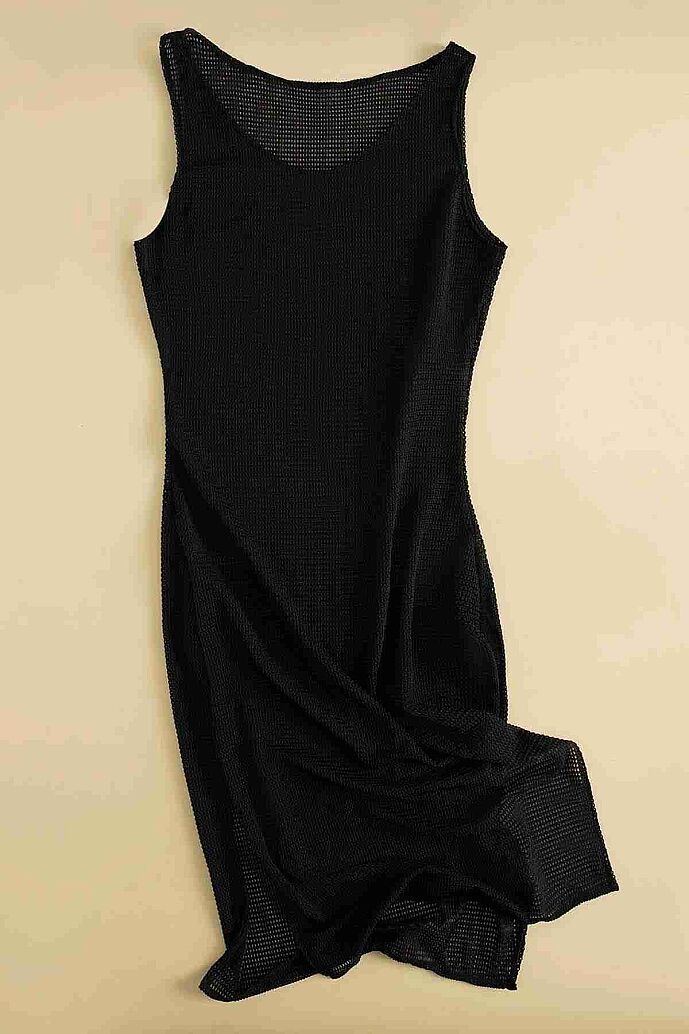 Angelsin Özel Kumaş Şık Pareo Plaj Elbisesi Kimono Kaftan Siyah - 3