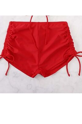 Angelsin - Angelsin Özel tasarım Büzgü Detaylı Bikini Altı Kırmızı (1)