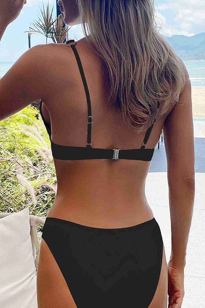 Angelsin Şık Bikini Üstü Siyah - 3