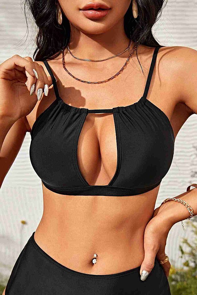 Angelsin Şık Bikini Üstü Siyah - 3