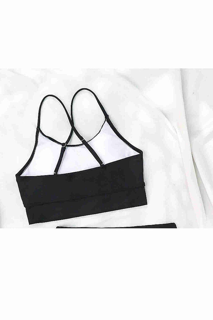Angelsin Sırtı Çapraz Şık Tankini Bikini Üstü Siyah - 4