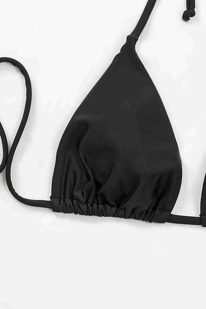 Angelsin Siyah Boyundan Bağlamalı Üçgen Bikini Üstü Siyah - 6