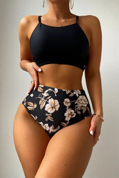 Angelsin Tankini Bikini Üstü Siyah - Thumbnail