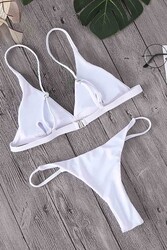 Angelsin Üçgen Bikini Altı Beyaz - Thumbnail