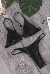 Angelsin Üçgen Bikini Altı Siyah - Thumbnail