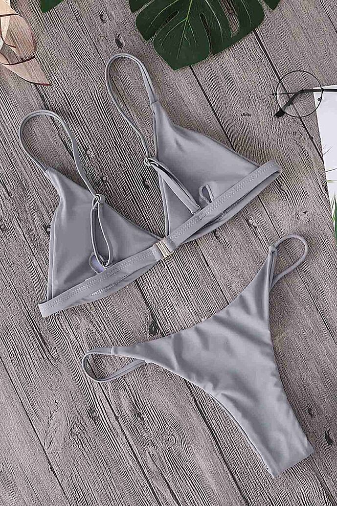 Angelsin Üçgen Bikini Takım Gri - 3
