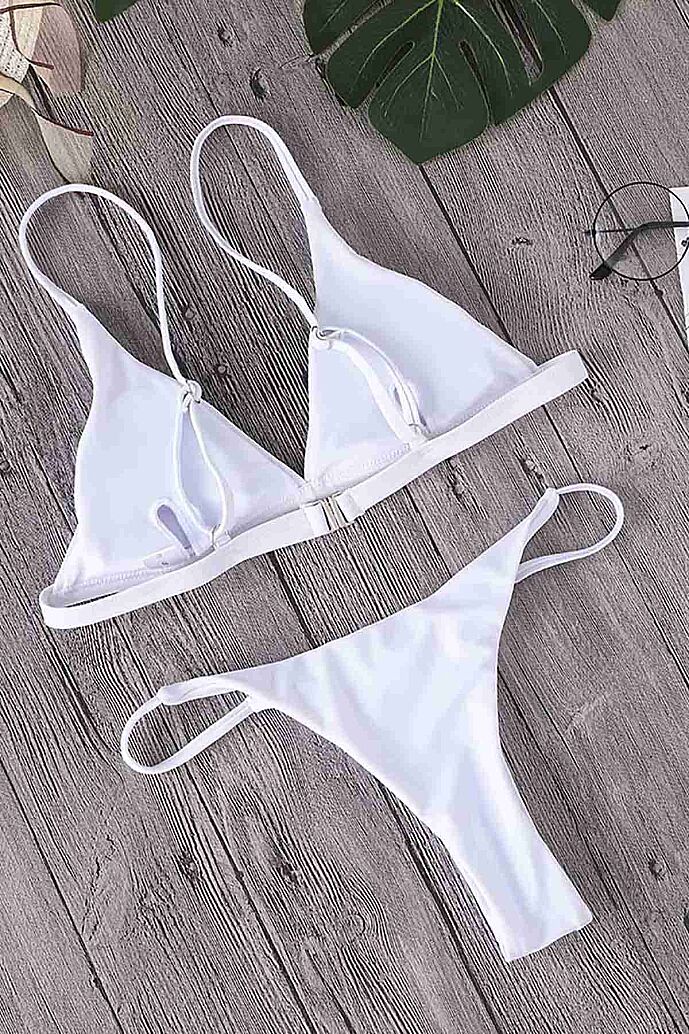 Angelsin Üçgen Bikini Üstü Beyaz - 4