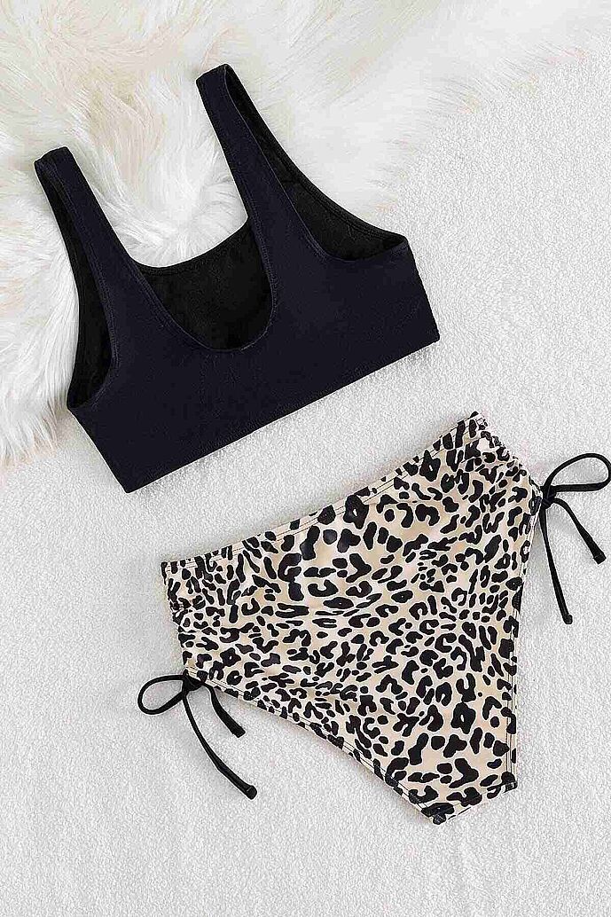 Angelsin Leopar Yanlardan Büzgü Ayarlama Detaylı Bikini Altı Çok Renkli - 3