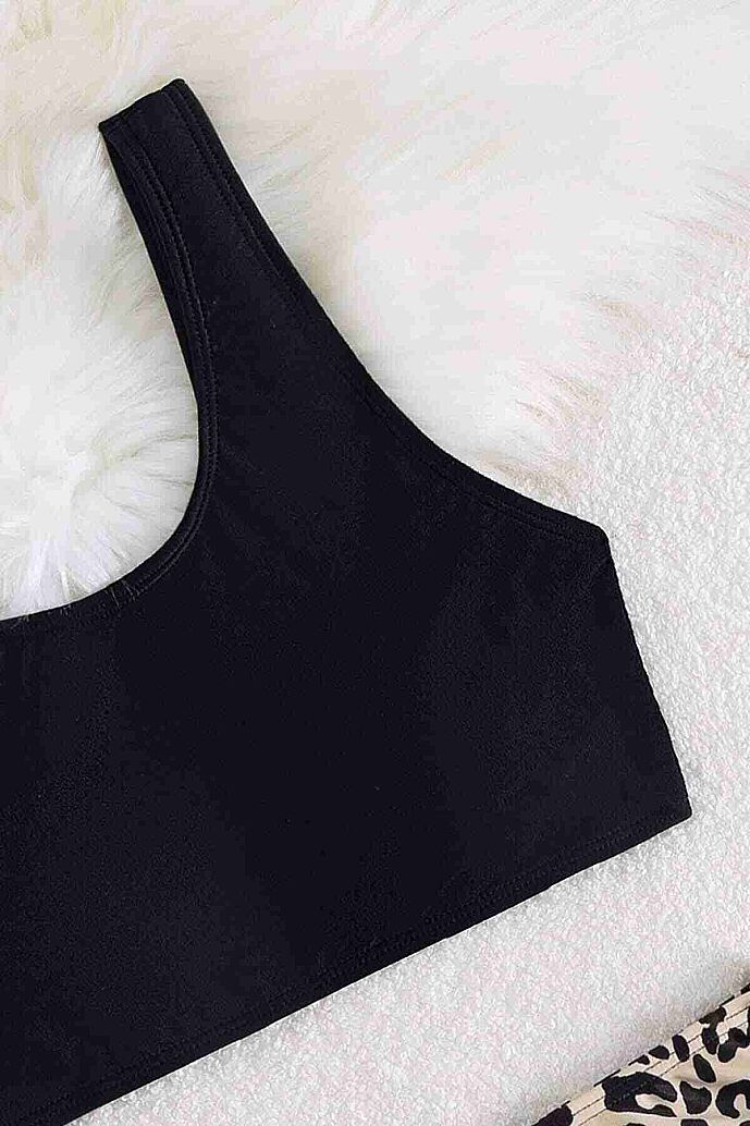 Angelsin Leopar Yanlardan Büzgü Ayarlama Detaylı Bikini Takım Çok Renkli - 5