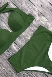 Angelsin Yeşil Bikini Üstü Yeşil - Thumbnail