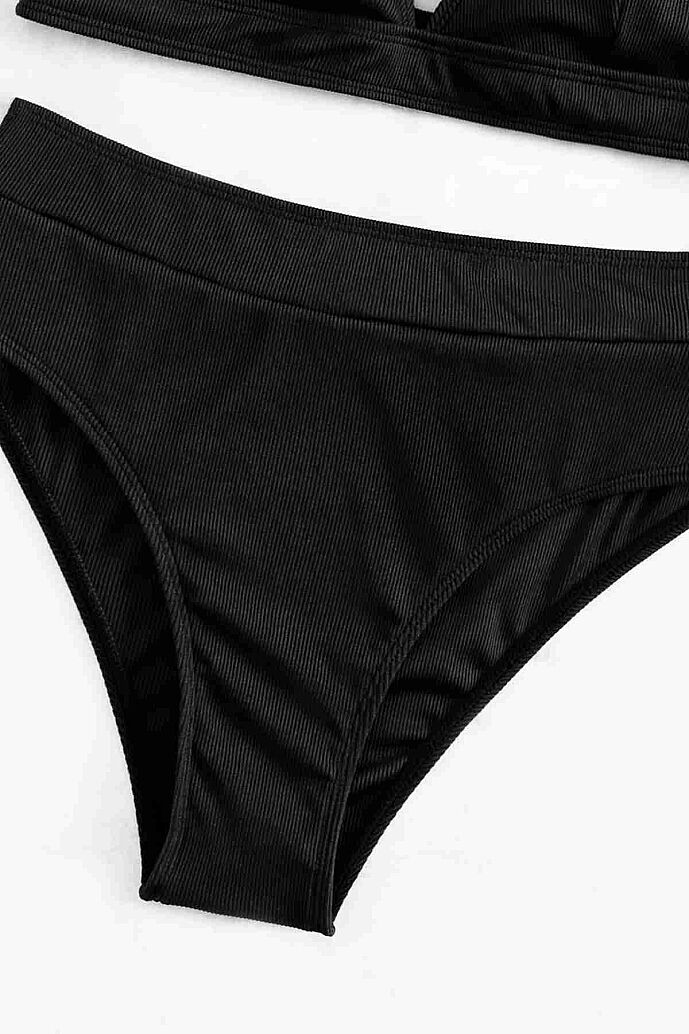 Angelsin Yüksek Bel Tasarım Bikini Altı Siyah - 4