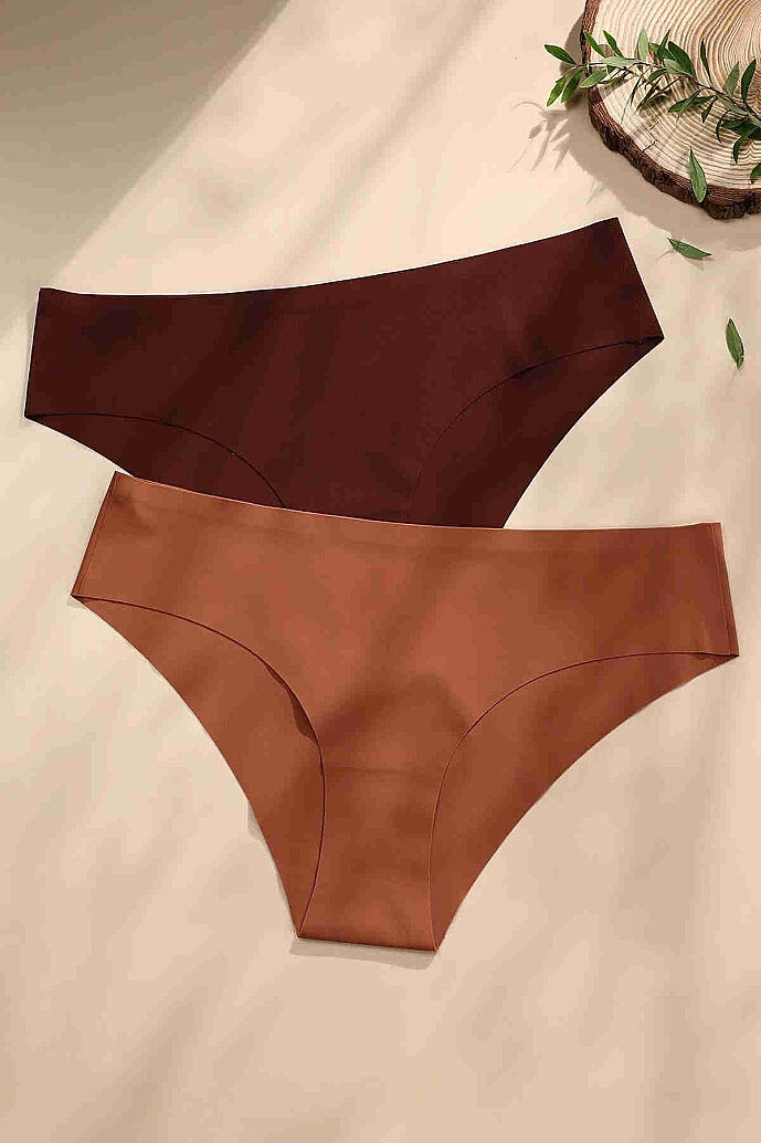 Merry See 5 li Set İz Yapmaz Likralı Dikişsiz Lazer Kesim Bikini Slip Külot Çok Renkli - 4
