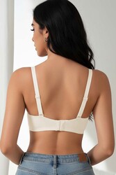 Merry See Balensiz Çıkarılabilir Pedli Lazer Kesim İzbırakmaz Sütyen Krem - Thumbnail