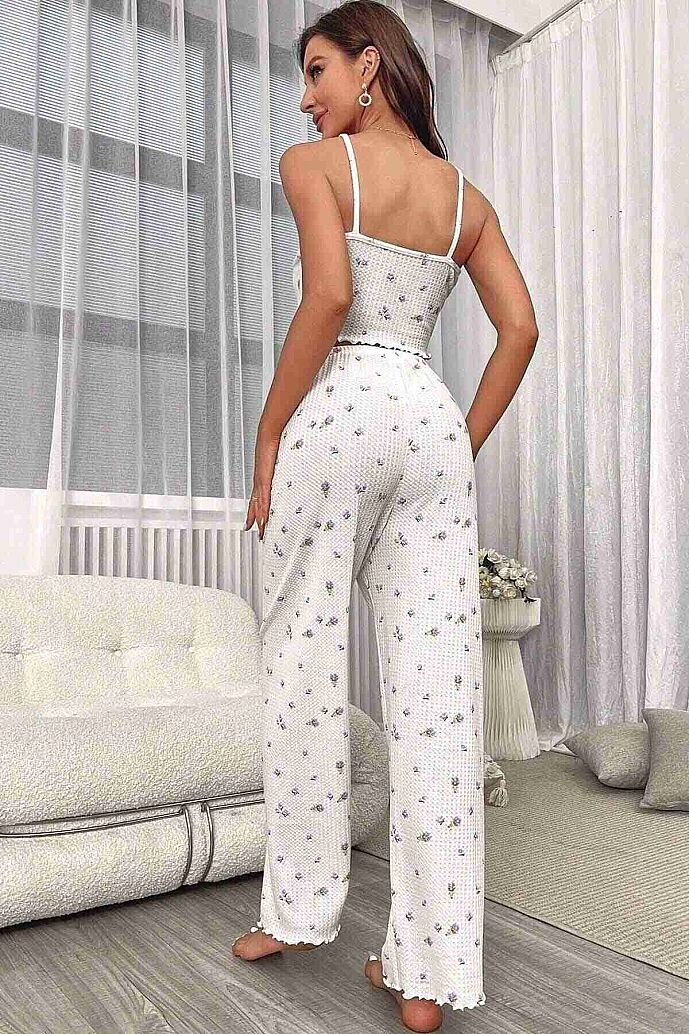 Merry See Baskılı Askılı  Pijama Takımı BASKI MOR ÇİÇEKLİ MS4086 - 6