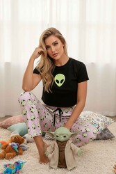 Merry See Baskılı Kısa Kollu Pijama Takımı Çok Renkli - Thumbnail