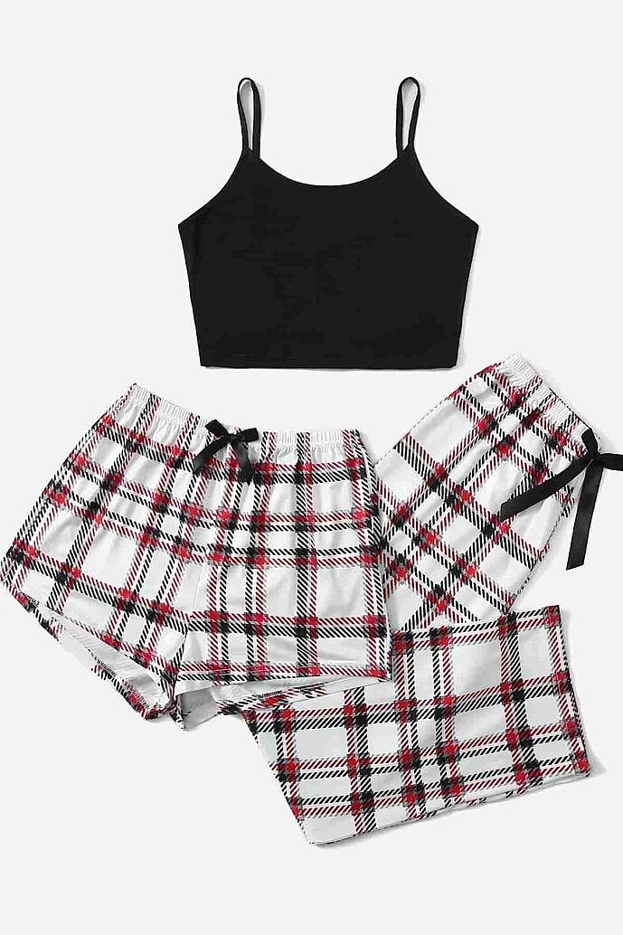 Merry See Baskılı Ultrasoft Askılı 3'lü Paket Sortlu Pijama Takımı Çok Renkli - 5