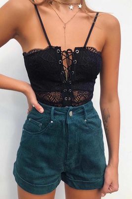 Merry See - Merry See Dantel İşlemeli Siyah Body Gecelik