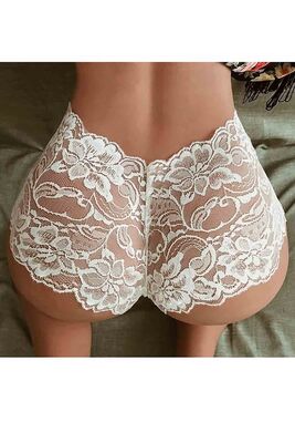 Merry See - Merry See Dantel Külot Fantezi iç giyim Beyaz (1)