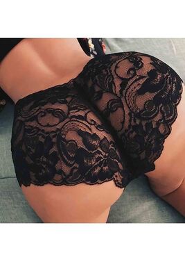 Merry See - Merry See Dantel Külot Fantezi iç giyim Siyah