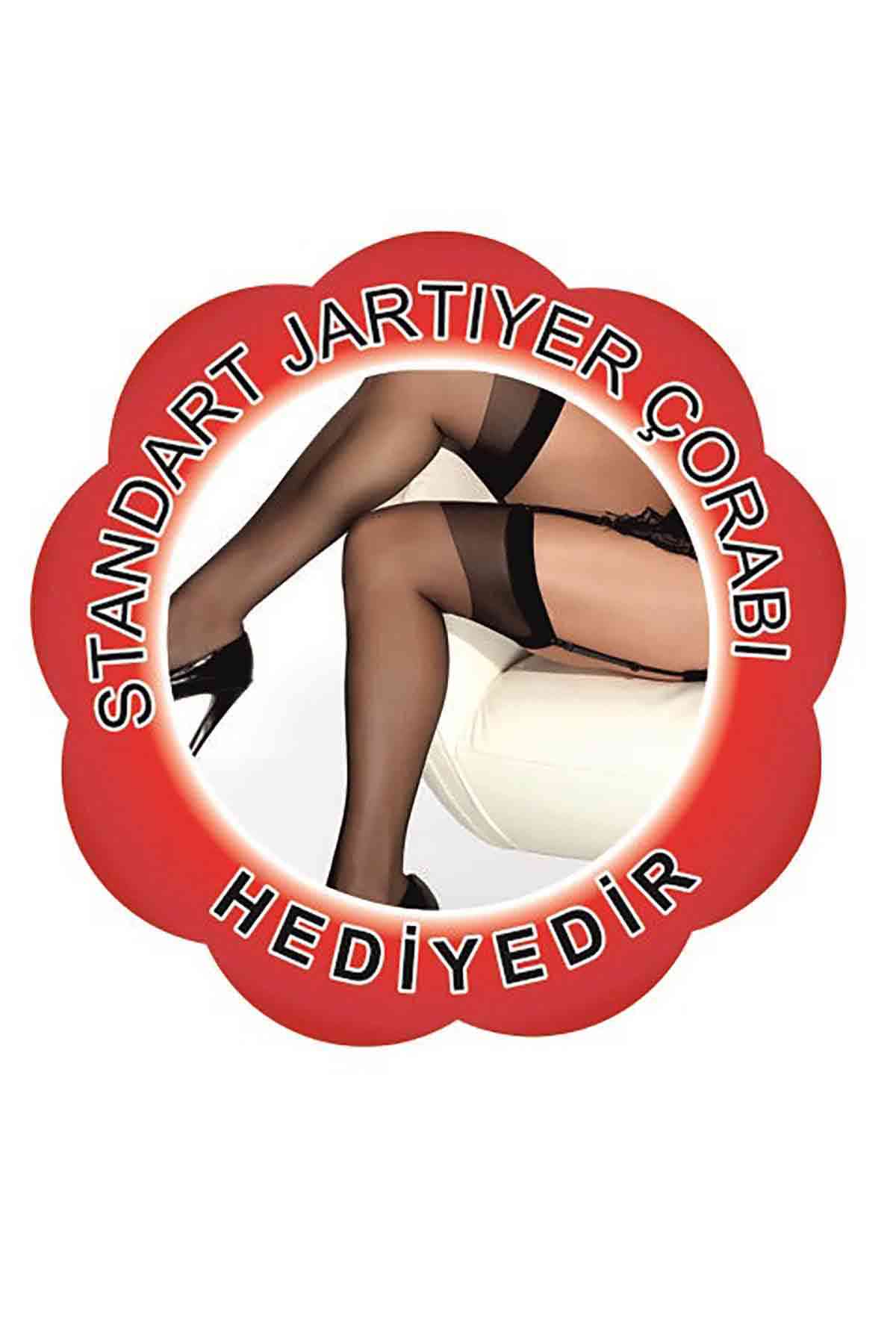 Merry See Deri Jartiyer Takım + ÇORAP HEDİYELİ Merry See Deri Jartiyer Takım + ÇORAP HEDİYELİ