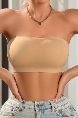 Merry See - Merry See Dikişsiz Balensiz Çıkarılır Pedli Lazer Kesim Kaydırmaz Şeffaf Silikonlu Straplez Sütyen TEN (1)