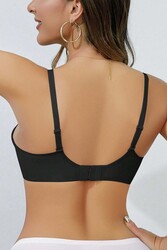 Merry See Dikişsiz Balensiz Desteksiz Lazer Kesim İzbırakmaz Görünmez Sütyen Siyah - Thumbnail