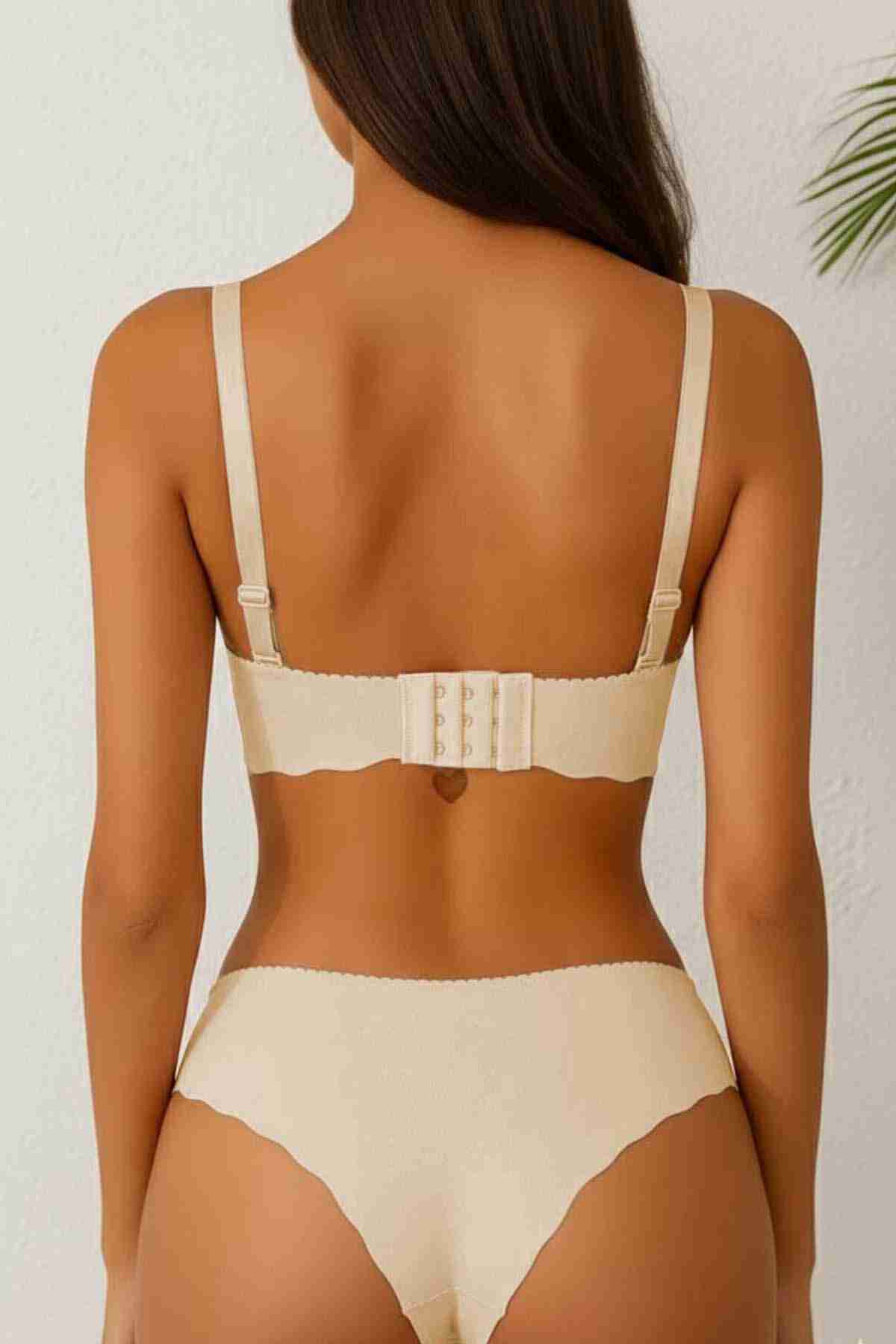 Merry See Dikişsiz Balensiz Hafif Destekli Kalp Detay Lazer Kesim İzbırakmaz Görünmez Sütyen TEN Merry See Dikişsiz Balensiz Hafif Destekli Kalp Detay Lazer Kesim İzbırakmaz Görünmez Sütyen TEN