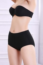 Merry See Dikişsiz Balensiz Hafif Destekli Lazer Kesim İzbırakmaz Görünmez Straplez Sütyen Siyah - Thumbnail