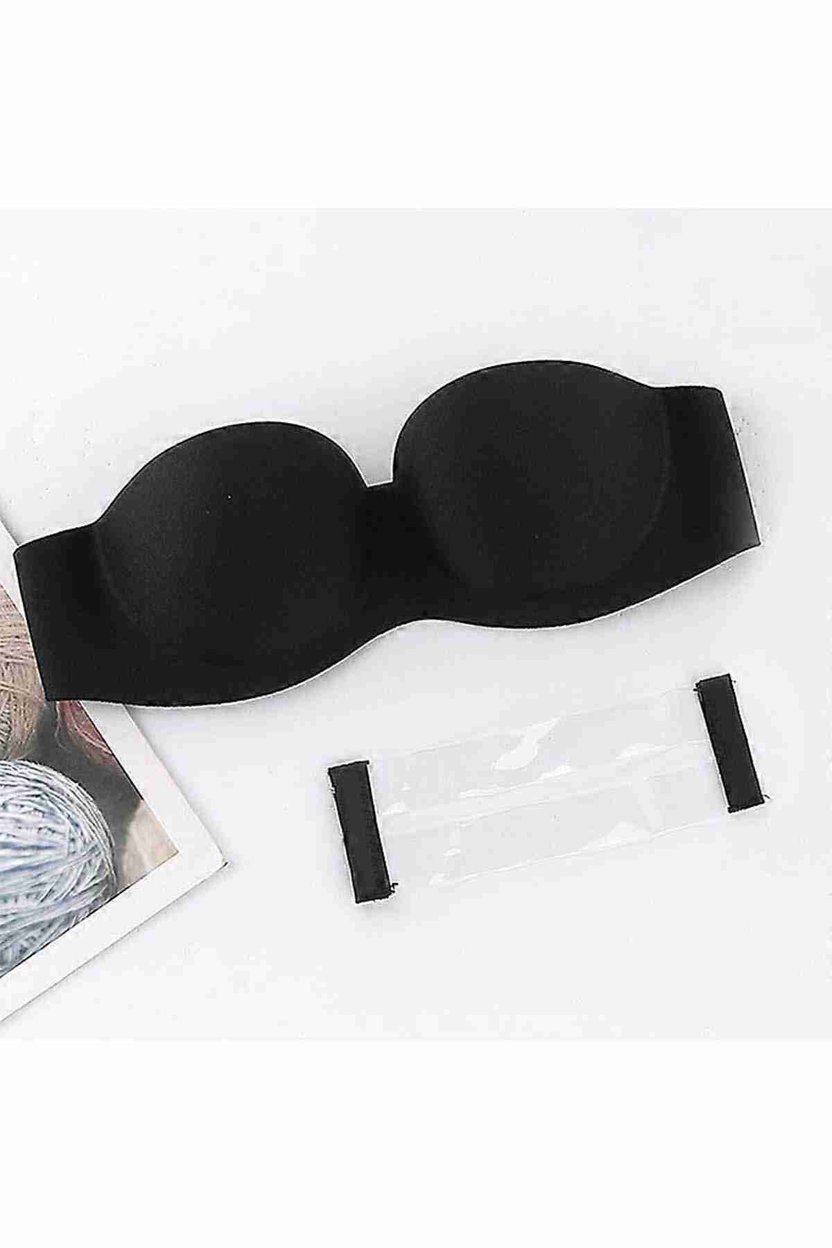 Merry See Dikişsiz Balensiz Hafif Destekli Lazer Kesim İzbırakmaz Görünmez Straplez Sütyen Siyah Merry See Dikişsiz Balensiz Hafif Destekli Lazer Kesim İzbırakmaz Görünmez Straplez Sütyen Siyah