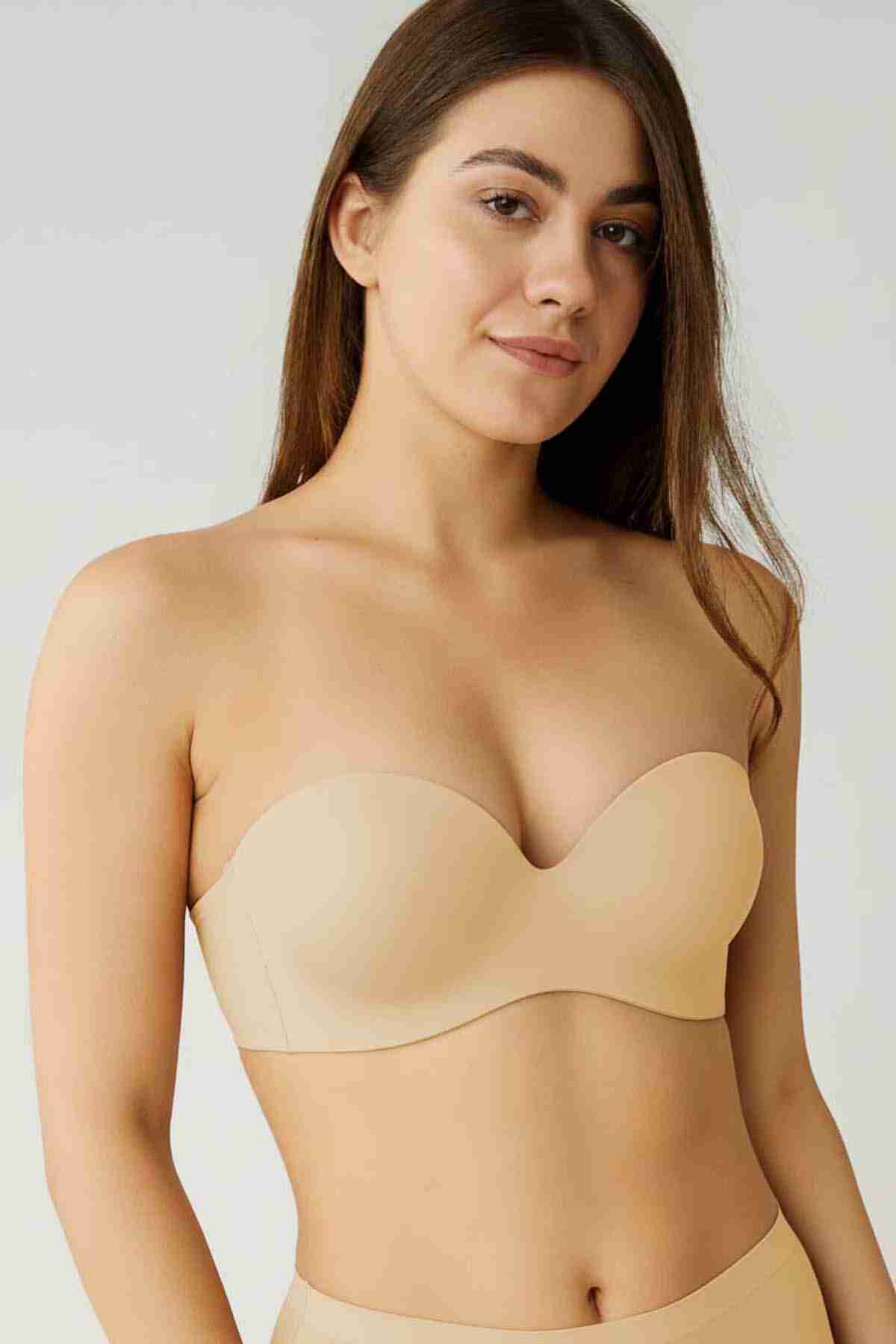 Merry See Dikişsiz Balensiz Hafif Destekli Lazer Kesim İzbırakmaz Görünmez Straplez Sütyen TEN Merry See Dikişsiz Balensiz Hafif Destekli Lazer Kesim İzbırakmaz Görünmez Straplez Sütyen TEN