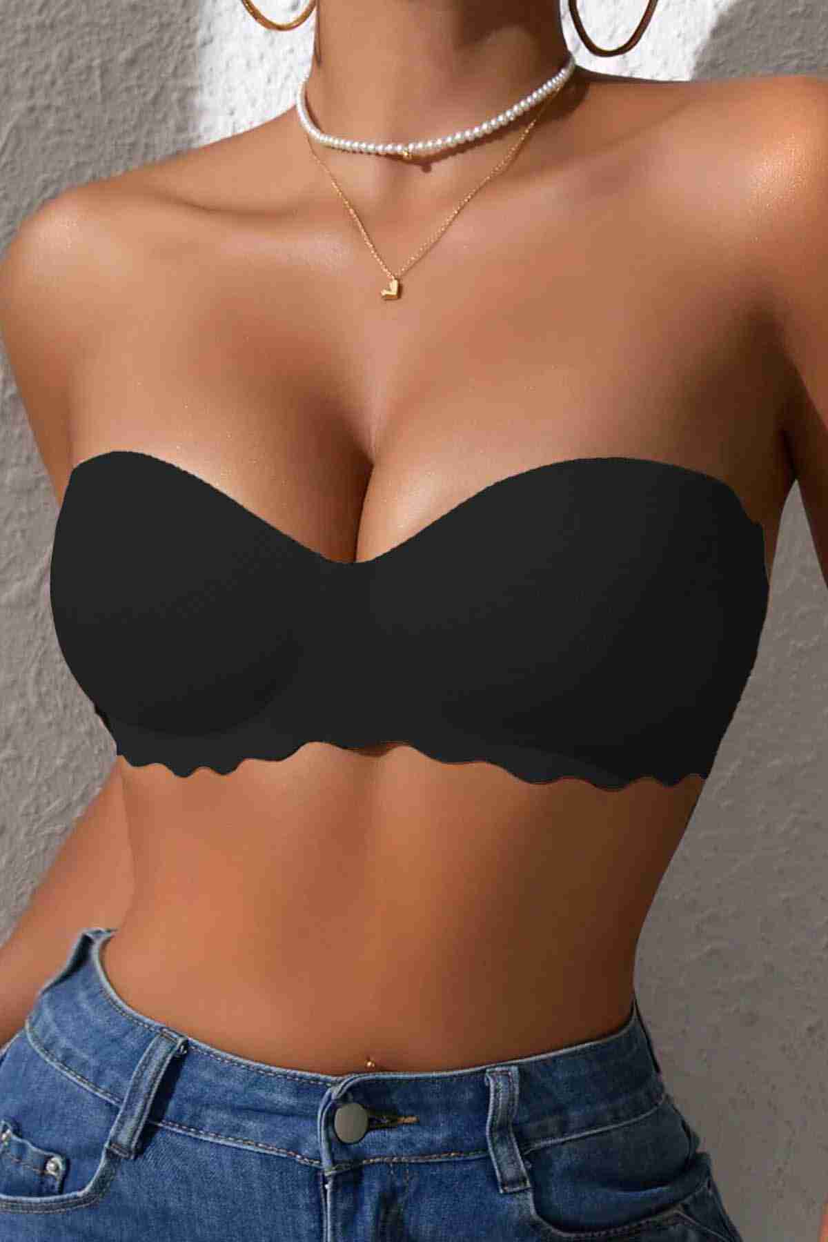 Merry See Dikişsiz Balensiz Hafif Destekli Lazer Kesim İzbırakmaz Görünmez Sütyen Siyah Merry See Dikişsiz Balensiz Hafif Destekli Lazer Kesim İzbırakmaz Görünmez Sütyen Siyah