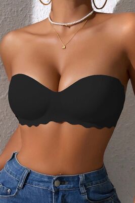 Merry See - Merry See Dikişsiz Balensiz Hafif Destekli Lazer Kesim İzbırakmaz Görünmez Sütyen Siyah (1)